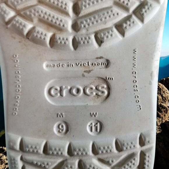 Crocs Men's 9 Women's 11 Beige Slip On Comfort Sandals Shoes 12440 - Picture 8 of 8